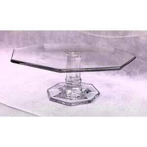 Tiffany Clear Glass Octagonal Cake Stand